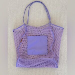 Large Purple Mesh Tote Bag